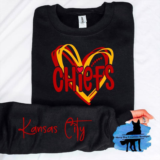 Kansas City heart with sleeve print