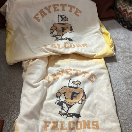 Gold fayette falcons w/ Freddie youth various sizes