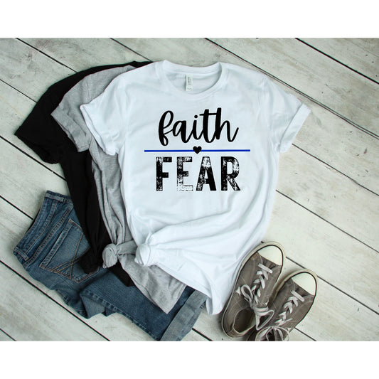 Faith over Fear blue line